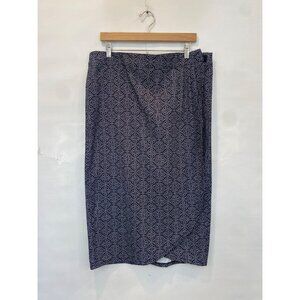 RipSkirt Hawaii Nylon Wrap Skirt Size Large Black Pearl Ikat Print Length 3